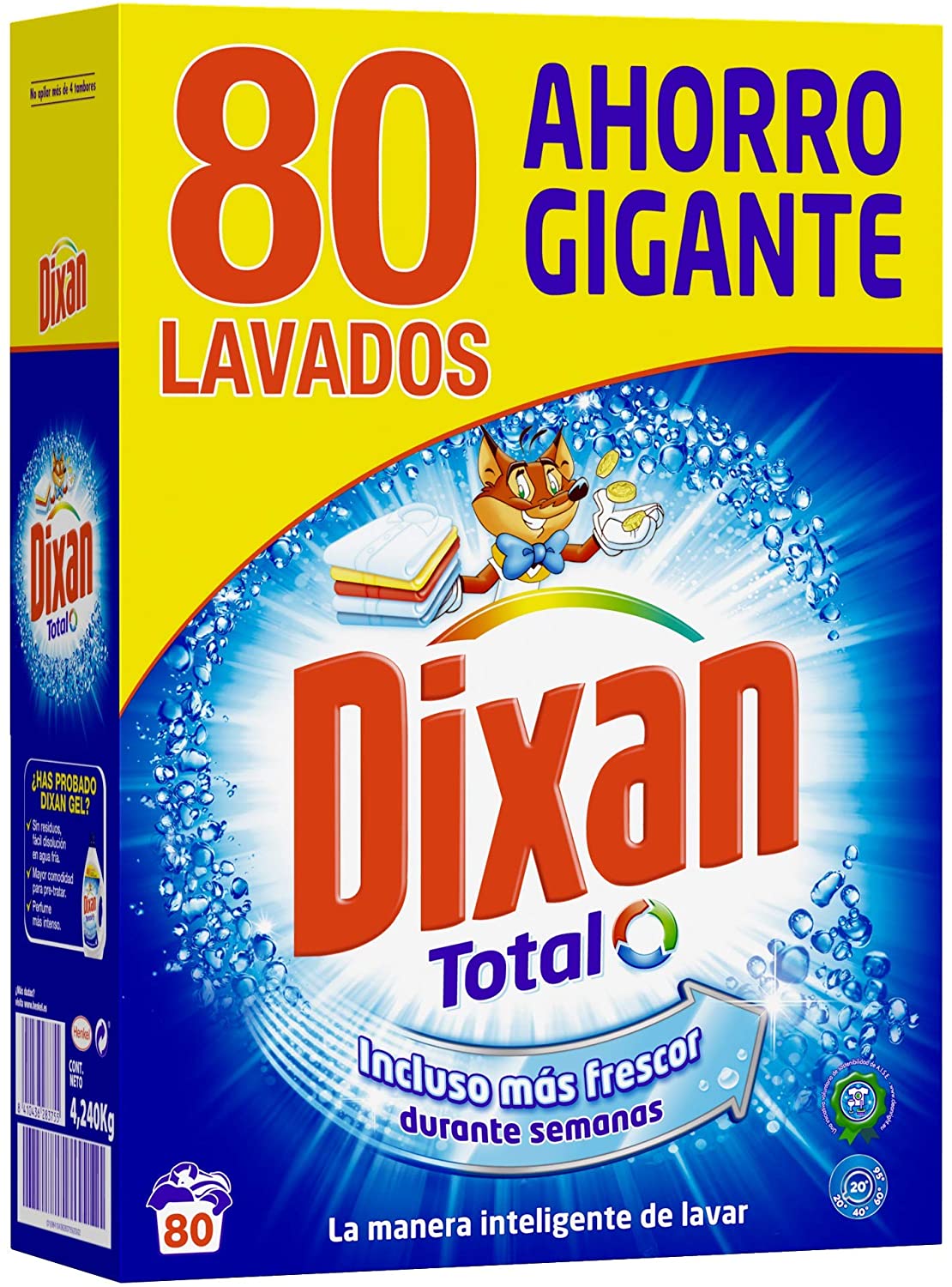 DETERGENTE MALETA DIXAN TOTAL 80 CACITOS  (3.960 kg)