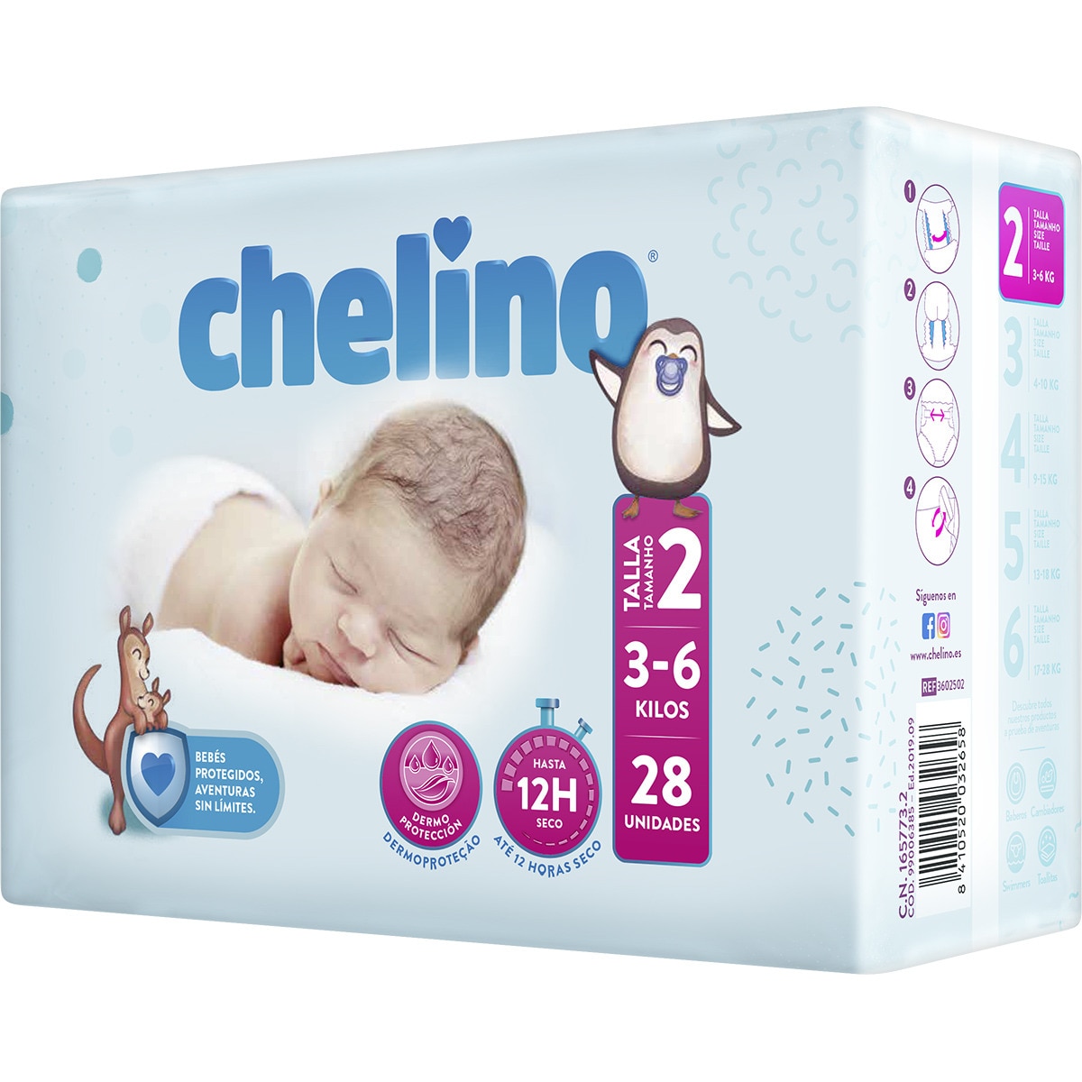 PAÑALES CHELINO TALLA 2 (3-6KG) 28UNI
