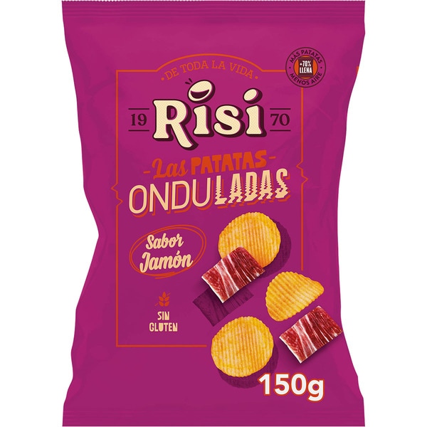 PATATA ONDULADA JAMON 125GR