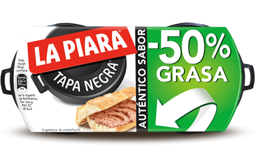 PATE LA PIARA TAPA NEGRA -50% GRASA PK-2 75GR