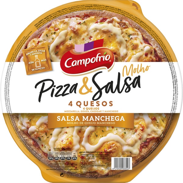 PIZZA DE 5 QUESOS CON SALSA MANCHEGA CAMPOFRIO 365GR