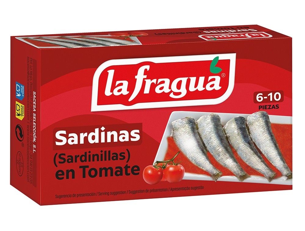 SARDINILLAS EN TOMATE LA FRAGUA 6-10 90 GR